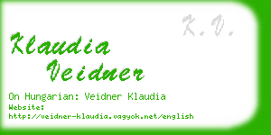 klaudia veidner business card